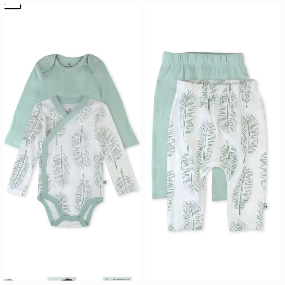 Honest Baby Clothing Gender Neutral Organic Cotton Long Sleeve+pants Size 6-9m